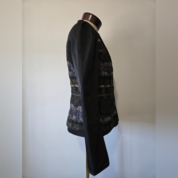 LIDA BADAY Designer Wool Tweed And Silk Jacket/ Blazer. Multicolour Knit. Size 2 - Picture 5 of 16
